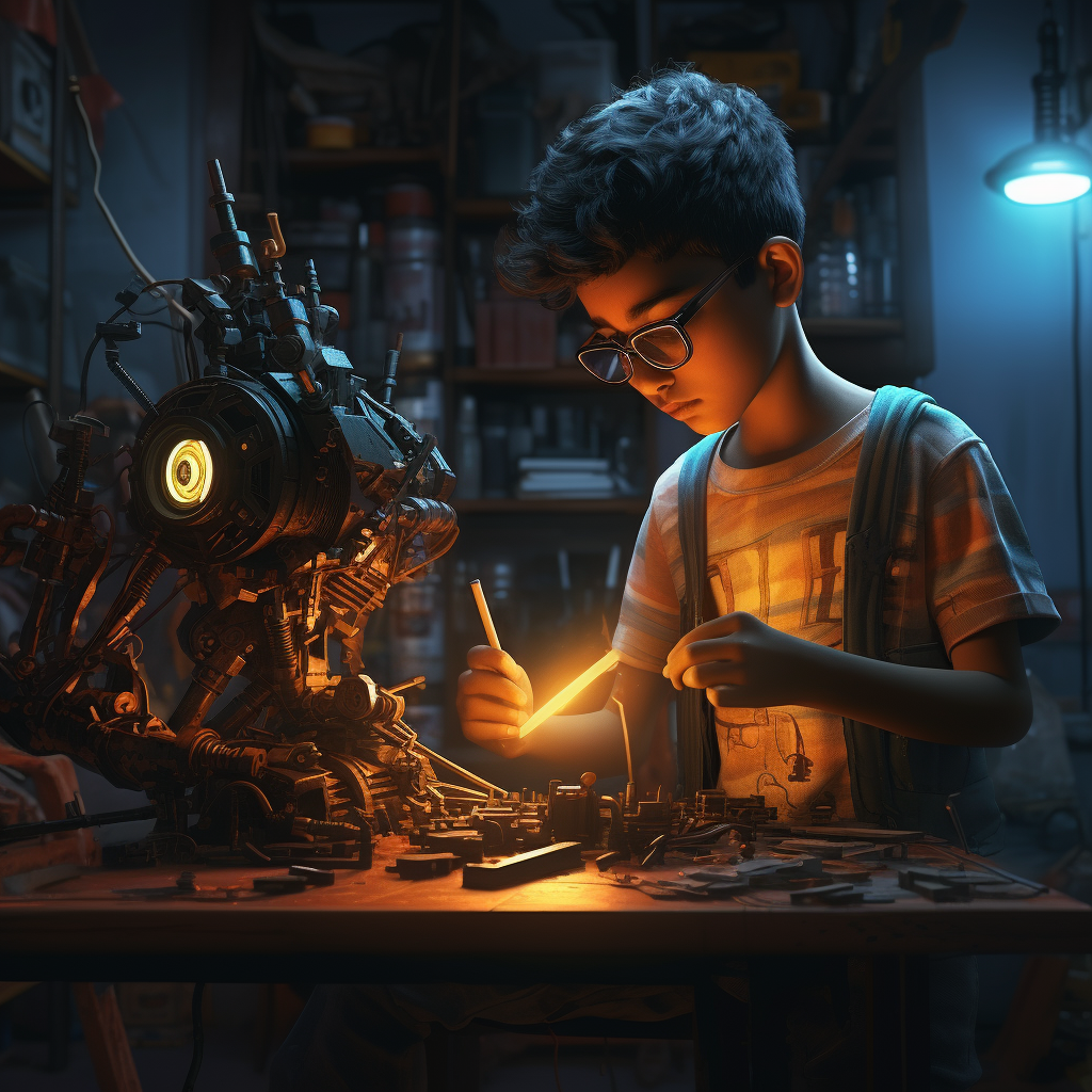 robokidz realistic young indian boy mechanic repairing the robo ab2ab87d 05df 4b95 afc6 76753dc8a49e